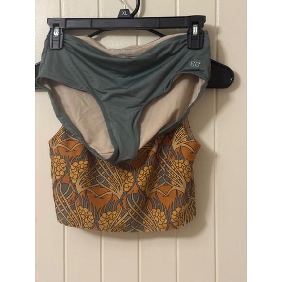 ALBION 2 Piece Golden Hour Olivia Swim Crop Top/Sea Salt Midi Bottom XS - Picture 6 of 13